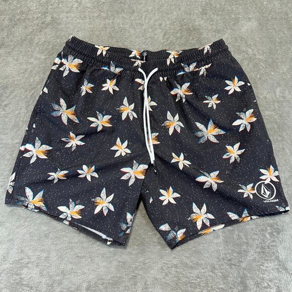 Volcom Boardshorts Tropical Floral Print Size Men’s Large Unlined Drawstring - Picture 1 of 7